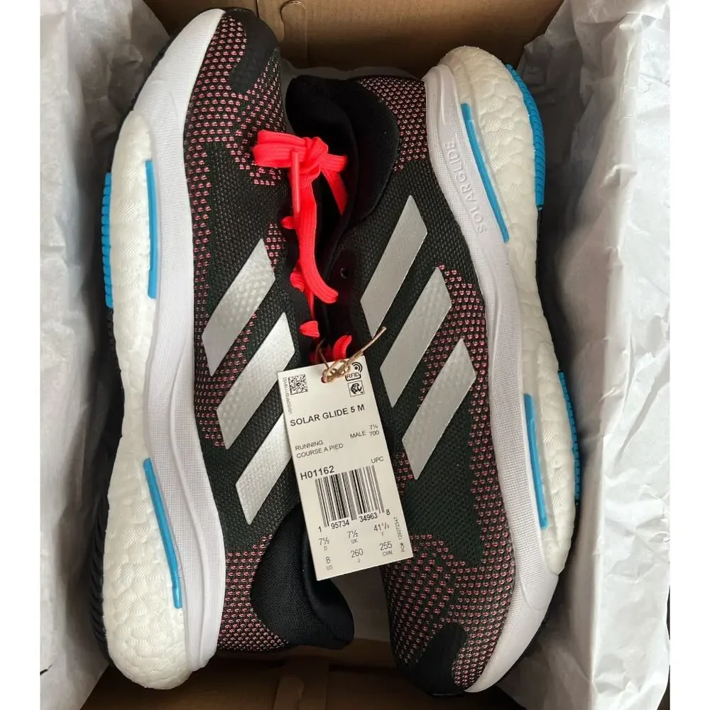 Adidas Solar Glide 5 Knit Upper Boost Midsole Lace Up Sneakers, US8